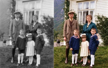 Family photo restoration and colorization example